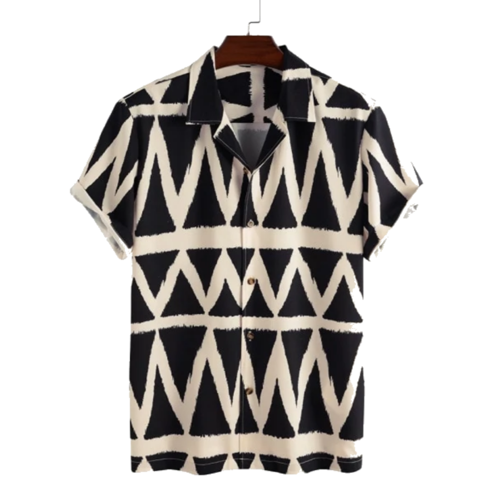 Camisa  Estampada de Botão Coringa