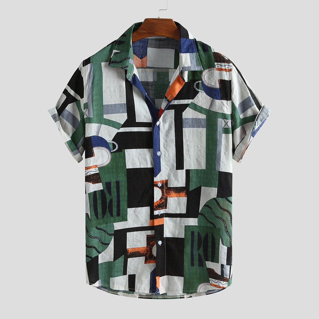 Camisa Estampada de Botão Olinda
