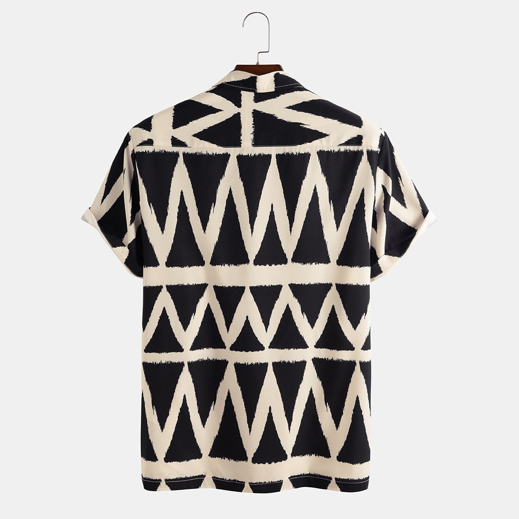 Camisa  Estampada de Botão Coringa