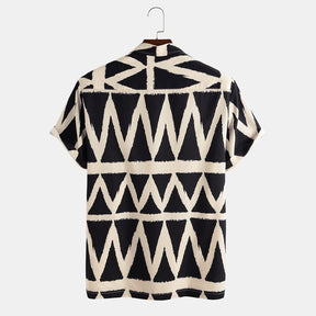 Camisa  Estampada de Botão Coringa